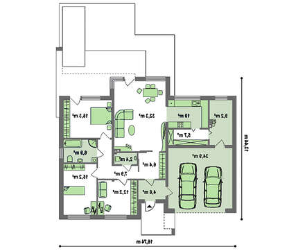 Современный загородный коттедж с плоской крышей