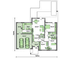 Современный загородный коттедж с плоской крышей