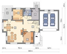 Двухэтажный дом площадью 210 м2