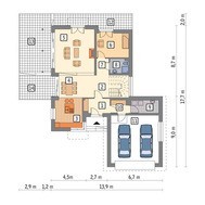 Красивый дом с деревянным декором