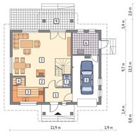 Проект привлекательного жилого дома с большой гостиной