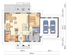 Проект видного двухэтажного жилого дома