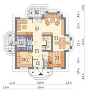 Проект видного двухэтажного жилого  дома