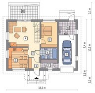 Проект аккуратного жилого дома с гаражом