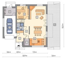 Проект стильного  жилого дома