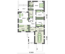 Одноэтажный красивый жилой дом