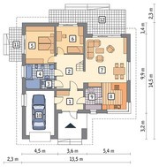 Проект стильного жилого дома с чердаком