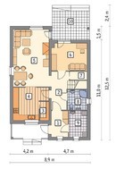 Красивый жилой дом под двухскатной крышей