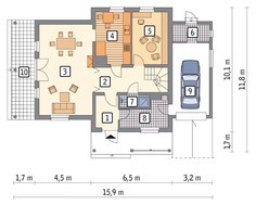 Двухэтажный интересный дом