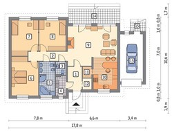 Проект одноэтажного привлекательного дома