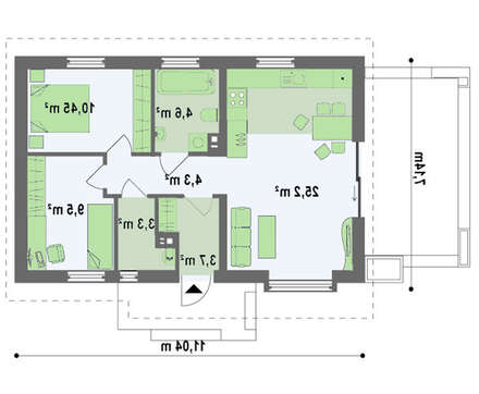 Современный дачный дом с большими окнами