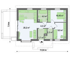 Современный дачный дом с большими окнами