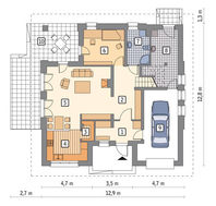 Жилой дом с крышей необычной формы