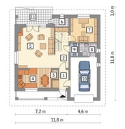 Проект красивого двухэтажного дома под острой крышей