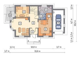 Стильный жилой дом с двумя балконами