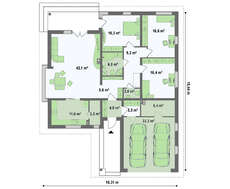 План-схема строительства одноэтажного дома общей площадью 175 кв.м.