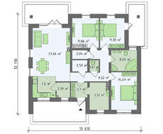 Проект классического одноэтажного коттеджа площадью 110 кв.м.
