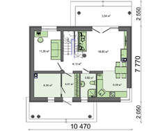 Компактный проект уютного загородного коттеджа в классическом стиле