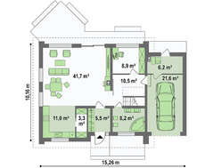 Проект классического мансардного дома площадью 206 кв.м.