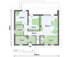 Проект дома с мансардным этажом и гостевыми комнатами
