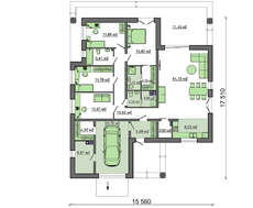 Чертеж красивого дома на 167 кв. м со встроенным гаражом