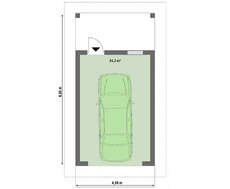 Проект удобного гаража для 1 авто площадью 24 кв.м.