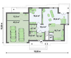 Классический двухэтажный дом с гаражом на две машины
