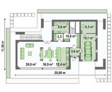 Проект современного двухэтажного дома площадью 182 кв.м.