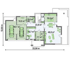 Современный двухэтажный дом с гаражом на две машины