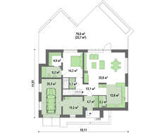 Проект стильного дома с масардой общей площадью 220 кв.м.