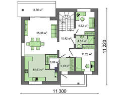 Проект двухэтажного дома общей площадью 170 кв.м