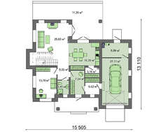 Проект красивого 2х этажного загородного коттеджа площадью 205 кв.м.