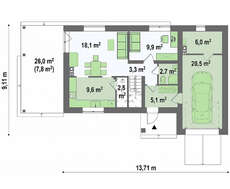 Двухэтажный дом с плоской крышей и с летней террасой