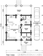 Двухэтажный коттедж из деревянного бруса