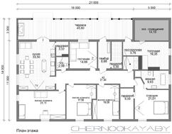 Проект одноэтажного дома для просторного загородного участка