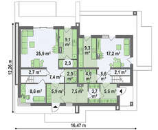 Проект дома площадью 228 кв. м в современном стиле