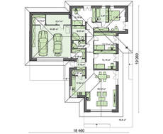 Проект одноэтажного дома в современном стиле