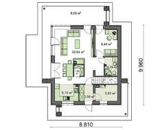 План современного коттеджа на 133 кв. м в стиле минимализма
