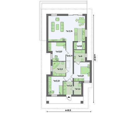 Проект компактного дома площадью 116 кв. для узкого участка