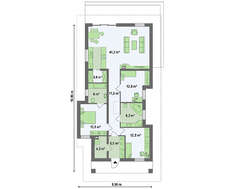 Проект компактного дома площадью 116 кв. для узкого участка
