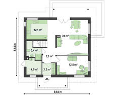 Проект двухэтажного коттеджа на 133 кв. м под фальцевой кровлей