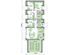 План стильного коттеджа площадью 170 кв. м с гаражом на два автомобиля