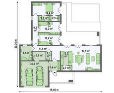 Проект современного коттеджа площадью 180 кв. м в духе минимализма