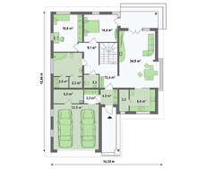 План стильного особняка на 259 кв. м с пятью спальнями и тремя санузлами