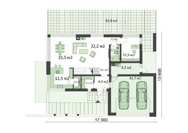 Современный жилой дом на два этажа с просторными верандами