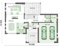 Интересный проект особняка с кухней-студией