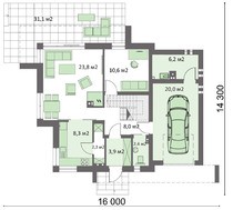 Проект жилого дома, декорированного деревом