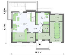 Проект дома с практичной мансардой, кабинетом и террасой над гаражом