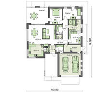 Красивый одноэтажный особняк для дружной семьи