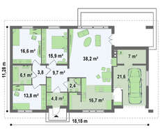 Элегантный проект дома с тремя спальнями